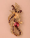 Ruby Red Stone Embedded Floral Brooch image number 0